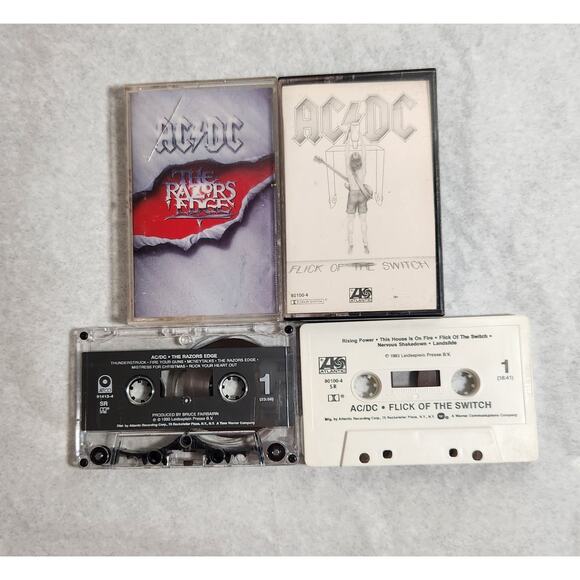AC/DC Flick Of The Switch, The Razors Edge Tested Cassette Lot Pre-owned - Picture 3 of 5